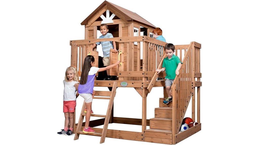 kids elevated wooden playhouse