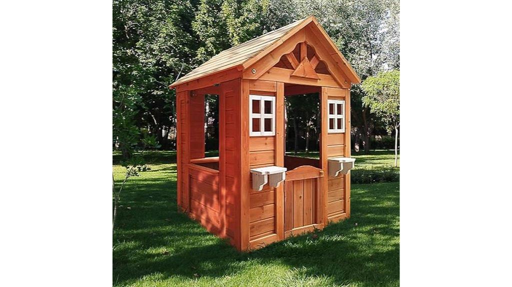 kids outdoor wooden playhouse