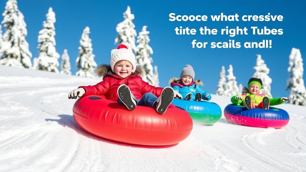 kids snow tube selection