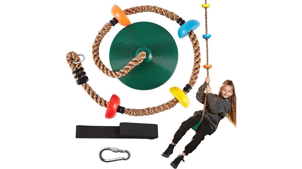 kids swing with climbing rope