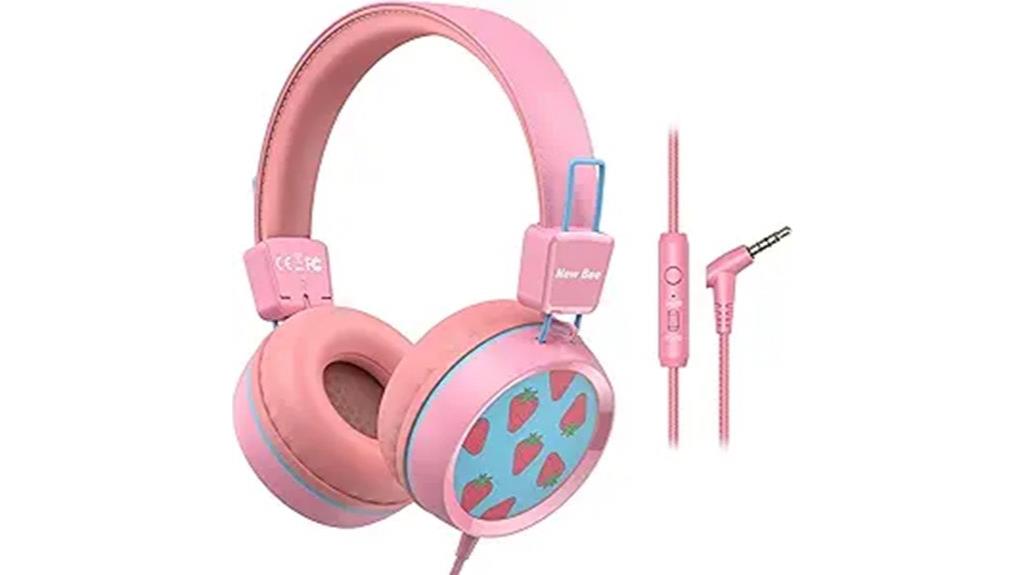 kids wired headphones microphone