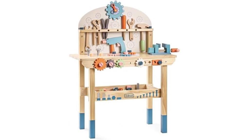 kids wooden play workbench