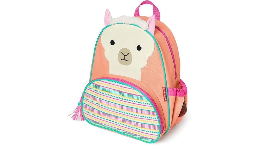 llama themed toddler backpack