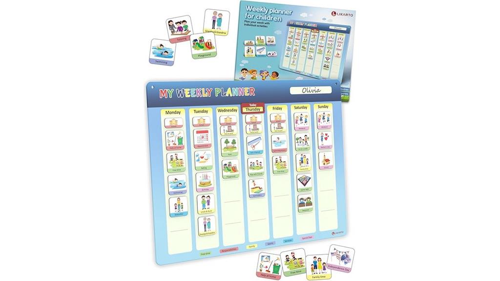 magnetic weekly planner for kids