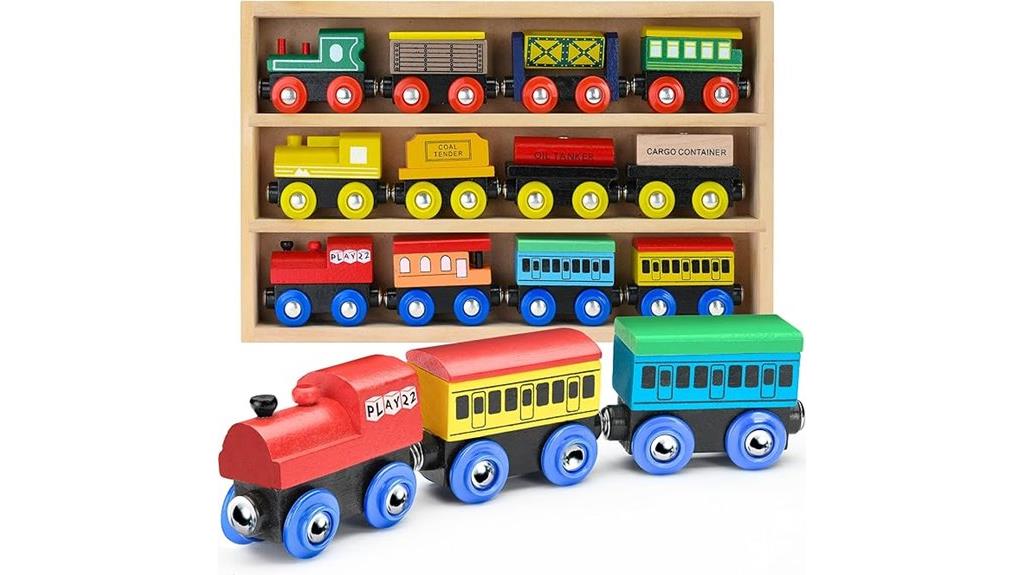magnetic wooden train set