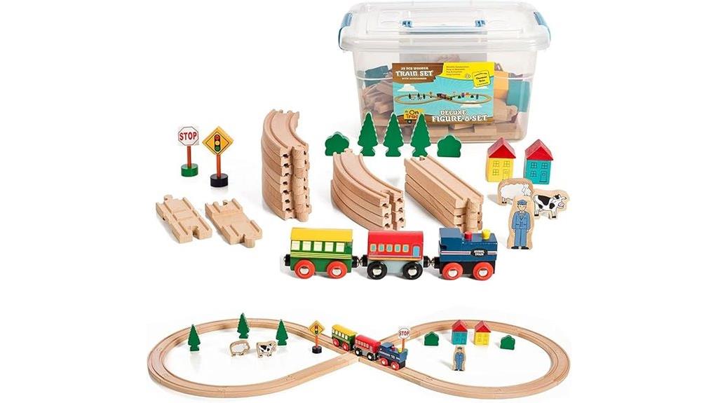 magnetic wooden train set