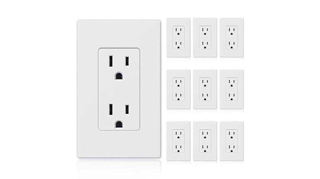 matte white wall outlets