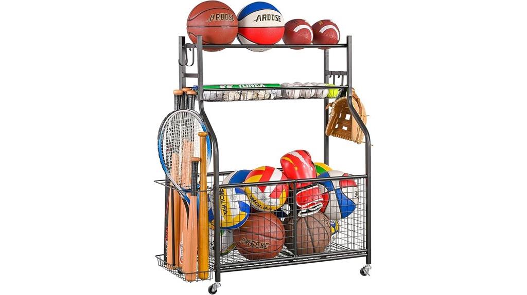 mobile sports equipment organizer