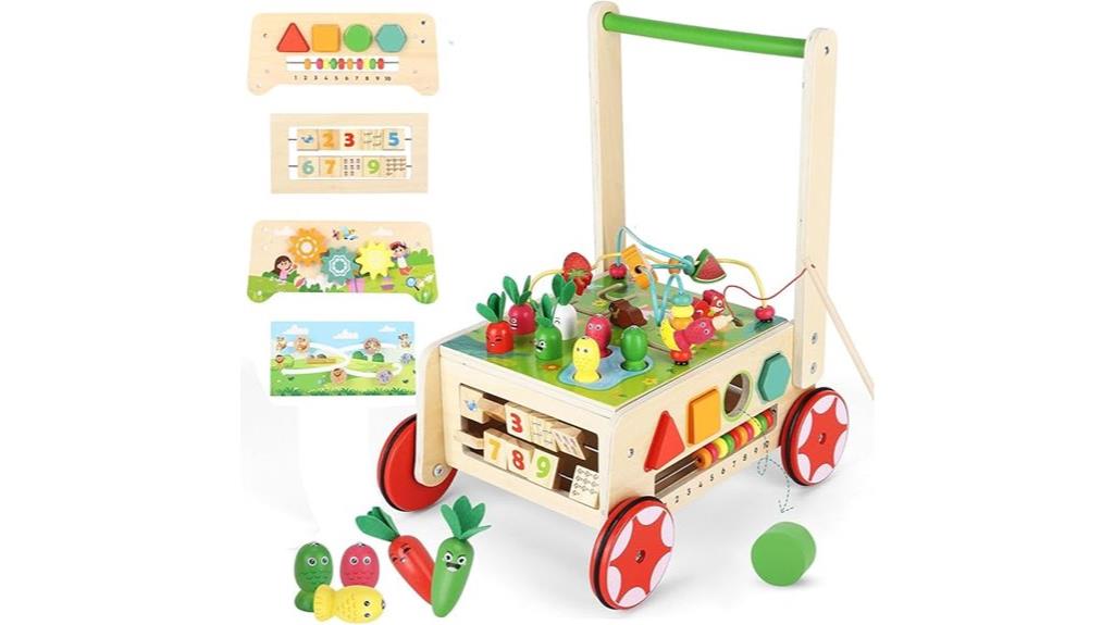 montessori wooden activity walker