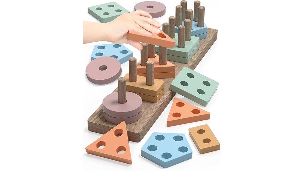 montessori wooden shape sorter