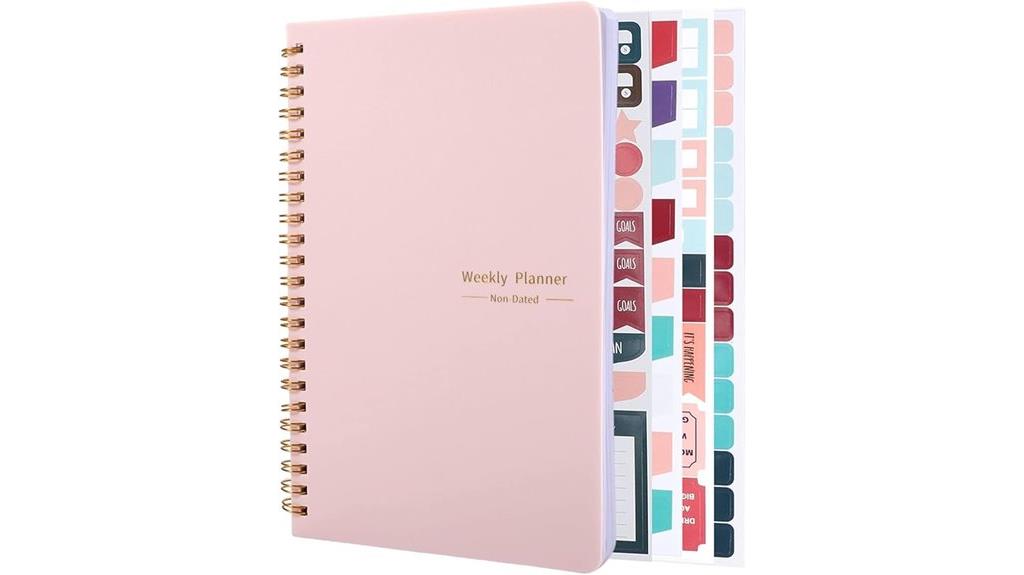 pink a5 weekly planner