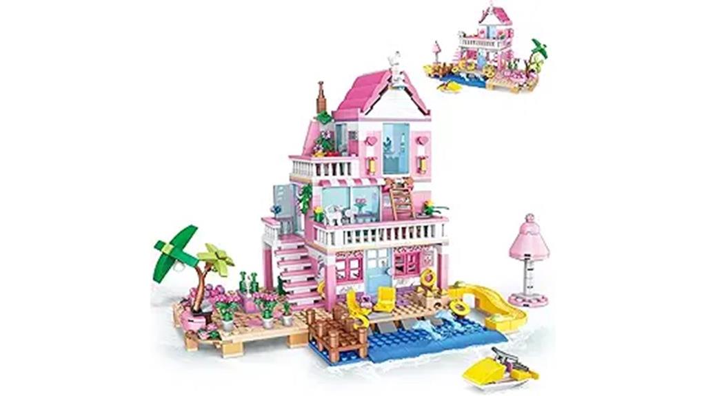 pink girls beach villa