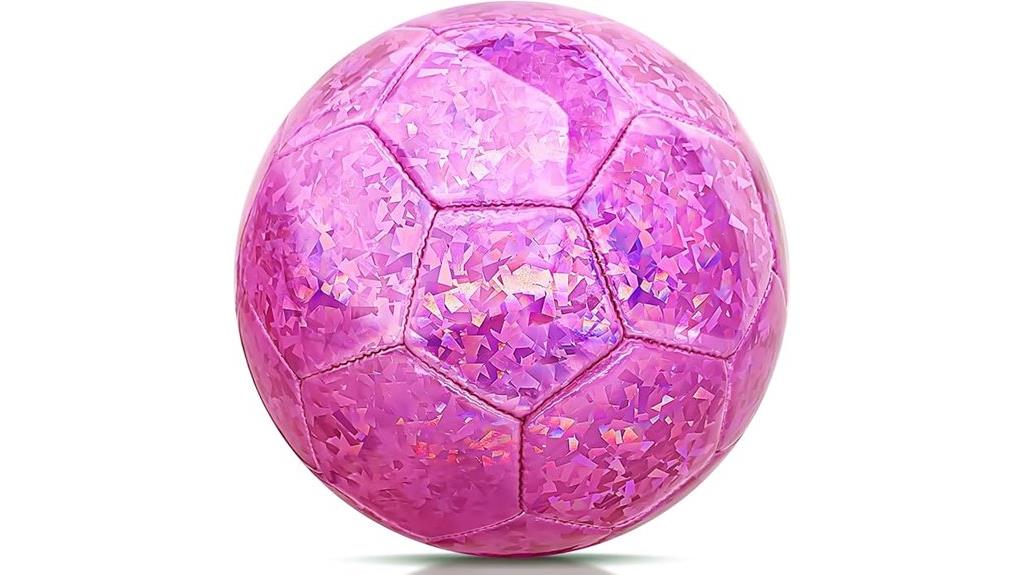 pink glitter soccer ball