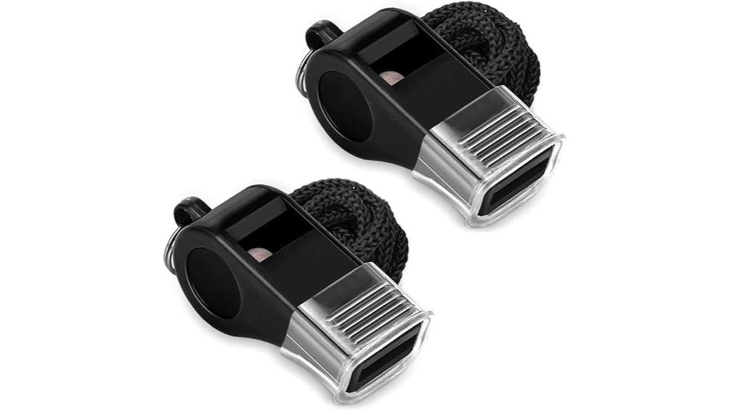 plastic sports whistles lanyard