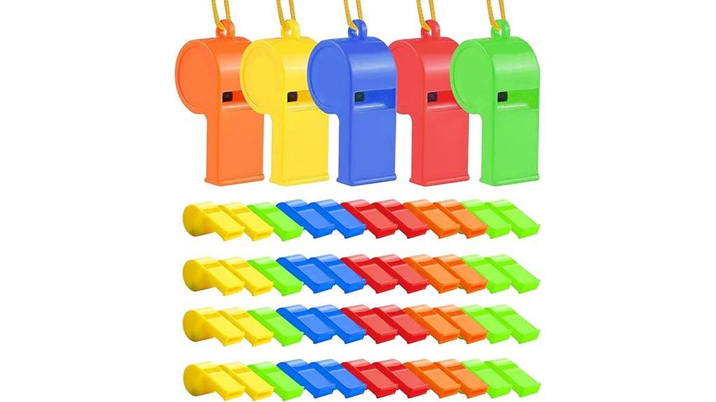 plastic sports whistles set