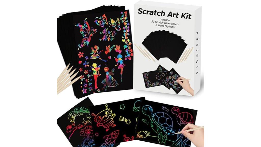rainbow scratch off art