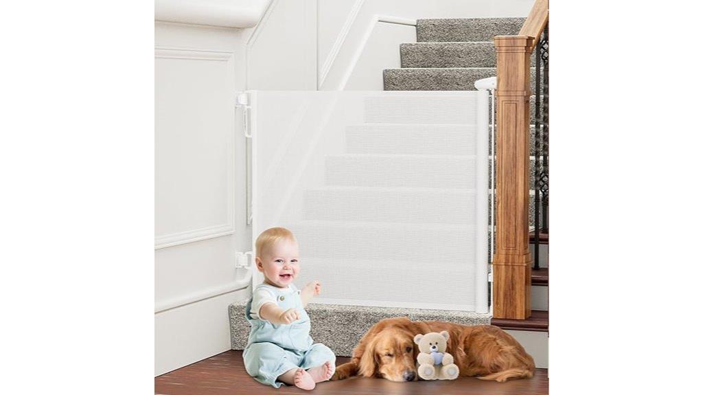retractable wide safety gate
