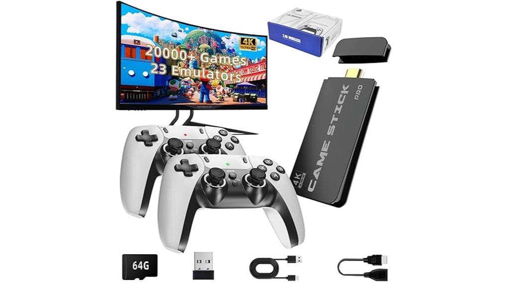 retro console with games