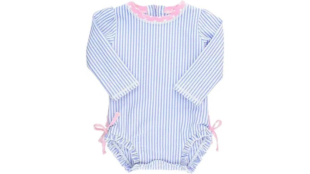 seersucker long sleeve swimsuit
