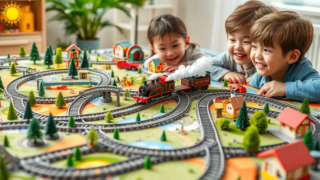 selecting kids model trains