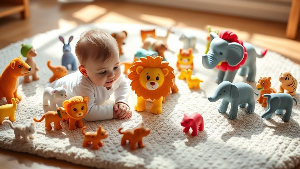 selecting toddler animal figures
