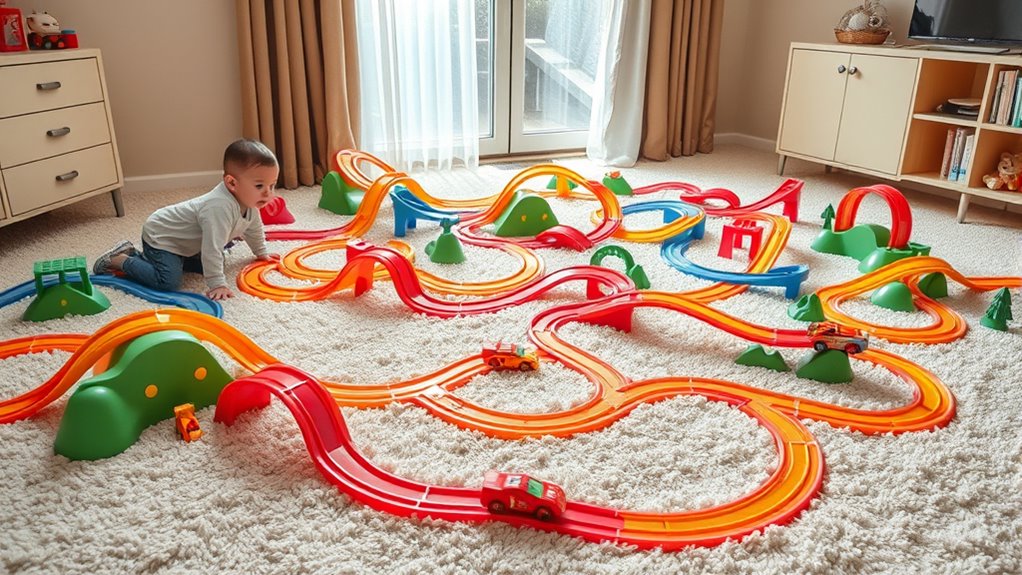 selecting toddler car tracks