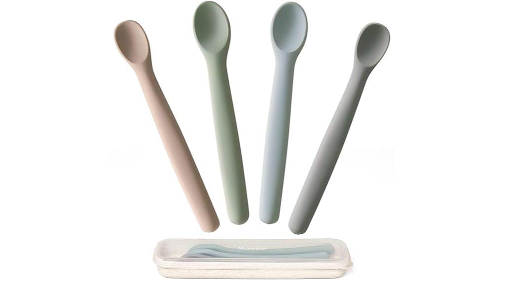 silicone baby spoons set