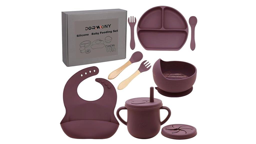 silicone feeding set utensils