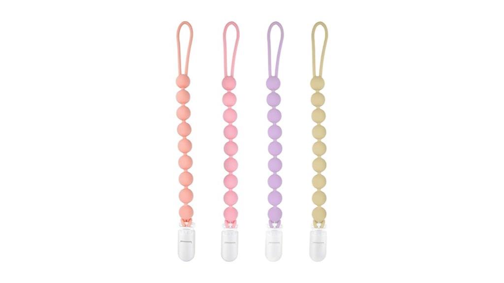 silicone pacifier clip set