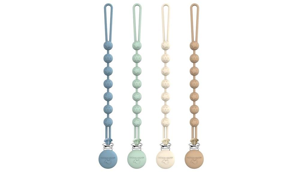 silicone pacifier clip set