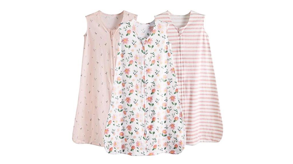soft floral baby sleepers