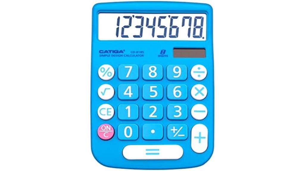 solar powered 8 digit calculator
