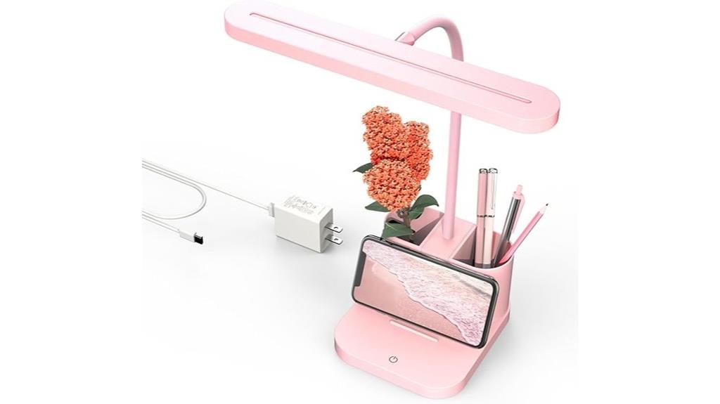 stylish pink desk lamp