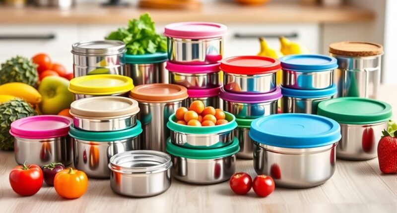 stylish stainless steel containers