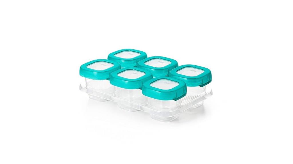 teal baby freezer containers