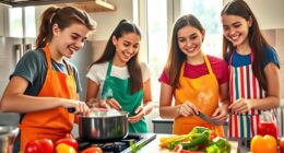 teens mastering kitchen skills