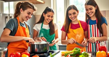 teens mastering kitchen skills