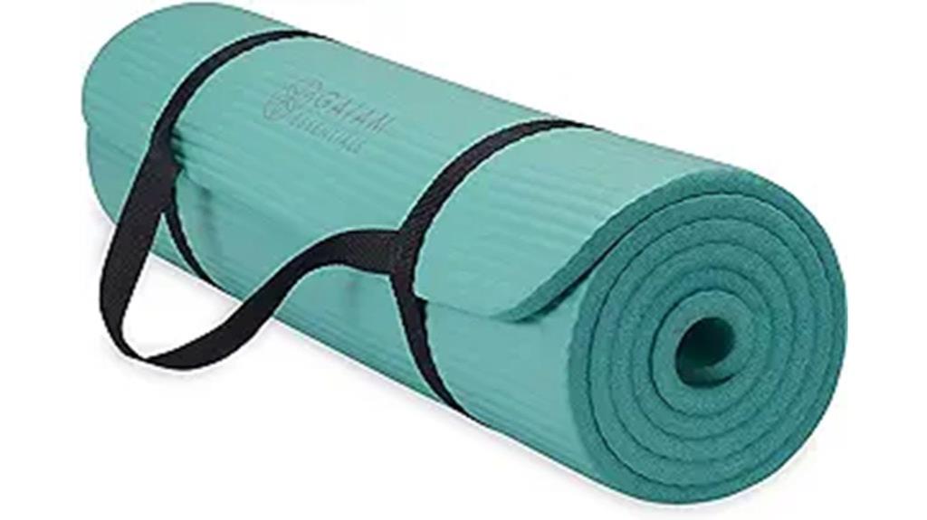 thick yoga mat with strap