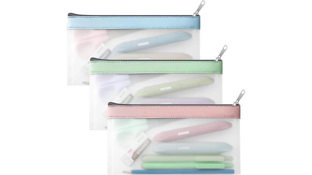 three pack clear pouches