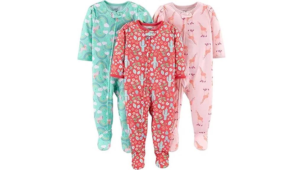 toddler girls footed pajamas