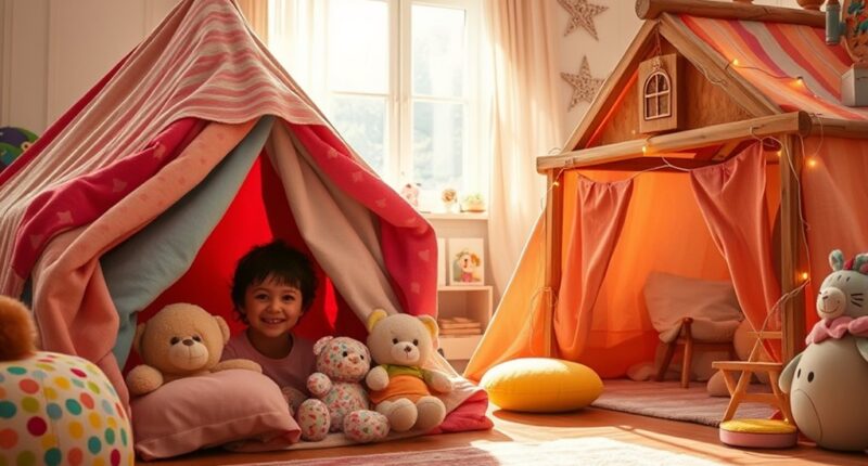 toddler imaginative play forts