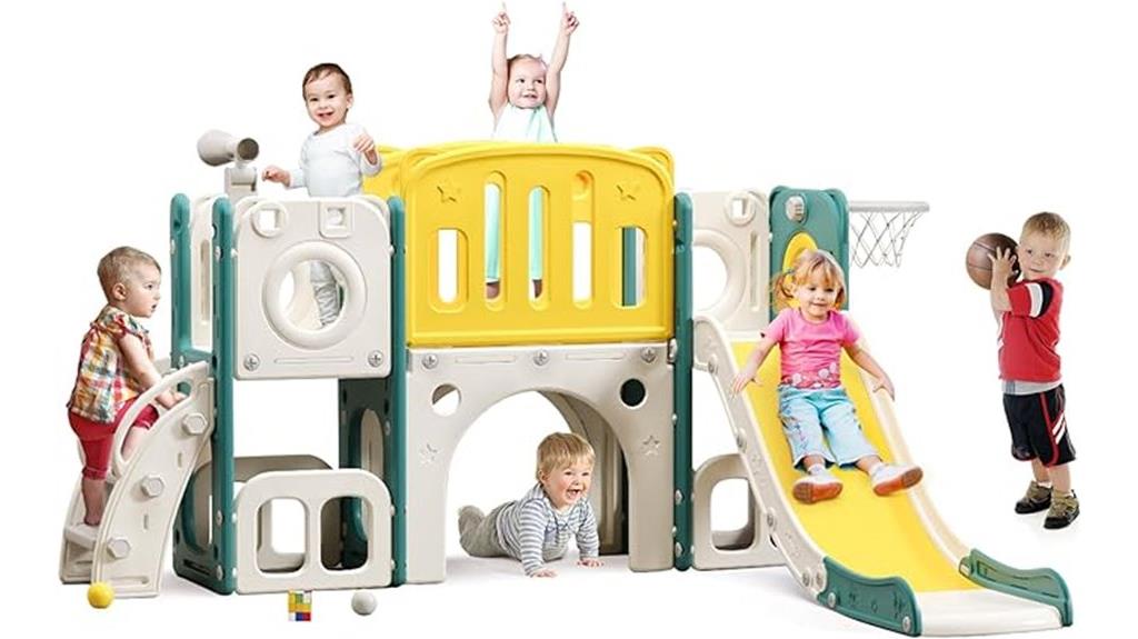 toddler slide with basketball