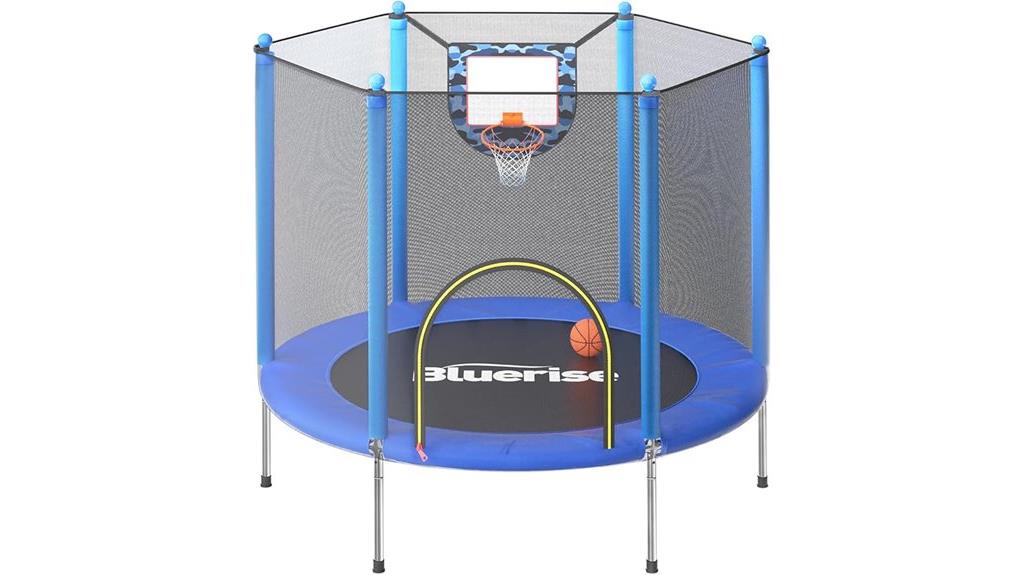toddler trampoline with hoop