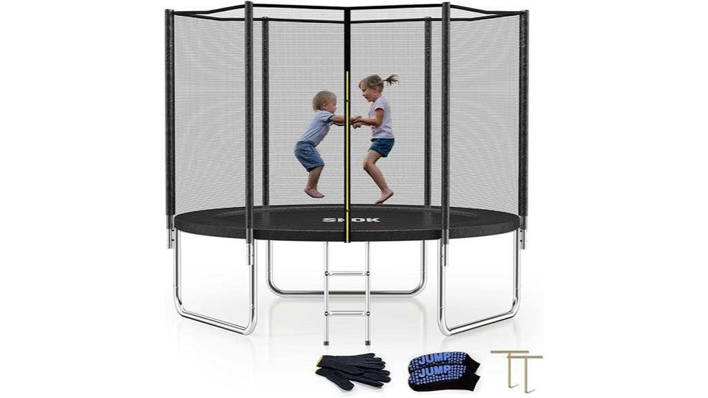 trampoline with safety enclosure