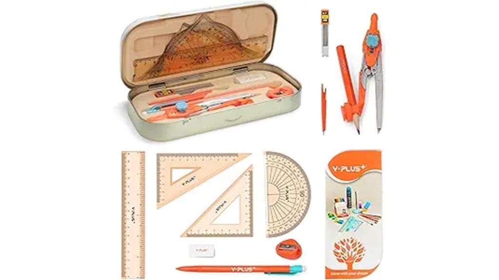 twelve piece student geometry set