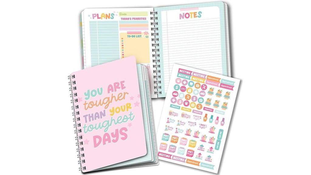 undated hourly planner notebook