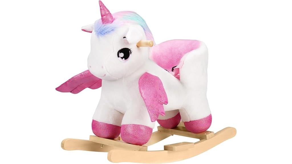 unicorn themed toddler rocking horse