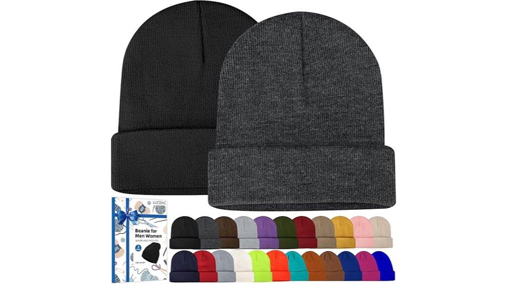 unisex beanie hat set