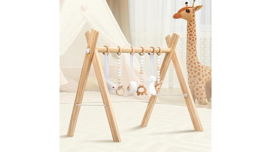 wooden baby play gym