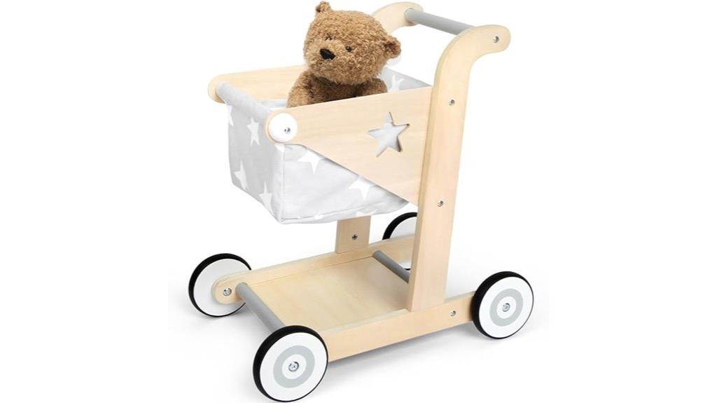 wooden baby walker stroller